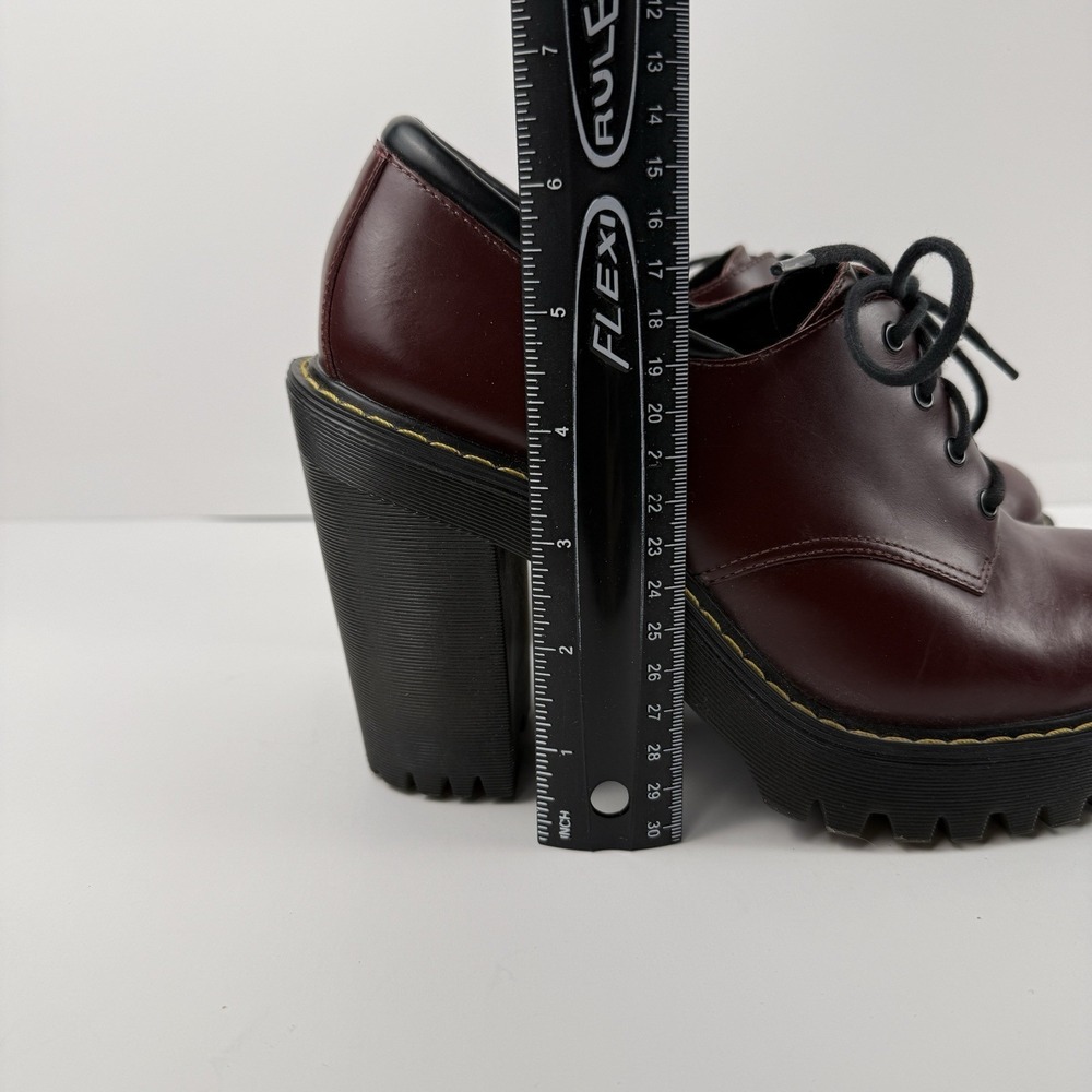 Dr. Martens Salome Red Leather Chunky Heel Platform Womens US Size 9 - Picture 5 of 10